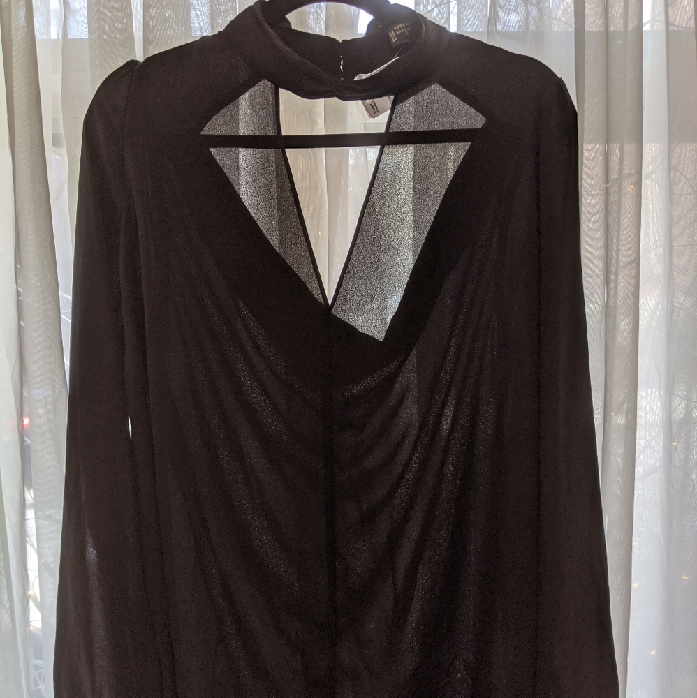 NWT Forever 21 Plus Chiffon button neck cutout blouse